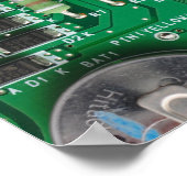 Computermuster der grünen elektronischen Schaltung Poster (Ecke)