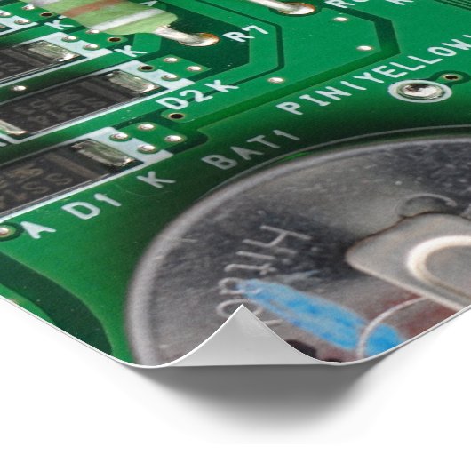 Computermuster der grünen elektronischen Schaltung Poster (Ecke)