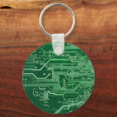 Computermuster der grünen elektronischen Schaltung Schlüsselanhänger (Vorderseite)