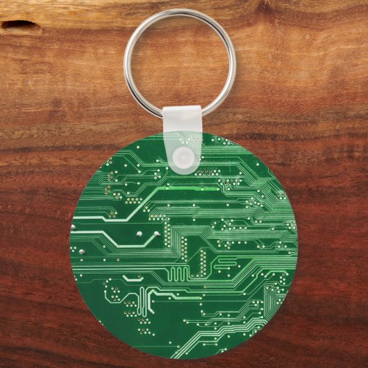 Computermuster der grünen elektronischen Schaltung Schlüsselanhänger (Vorderseite)