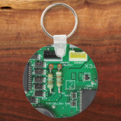 Computermuster der grünen elektronischen Schaltung Schlüsselanhänger (Vorderseite)