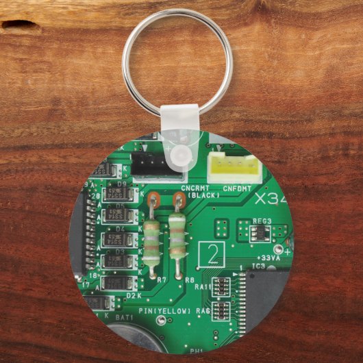 Computermuster der grünen elektronischen Schaltung Schlüsselanhänger (Vorderseite)