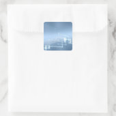 Computernetz Quadratischer Aufkleber (Tasche)