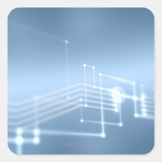 Computernetz Quadratischer Aufkleber (Vorderseite)