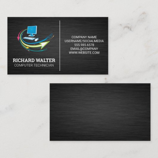 Computernetze | Elektronik Visitenkarte (Vorne/Hinten)