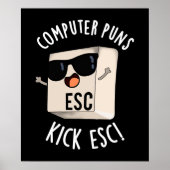 Computerpistolen Kick Esc Funny Keyboard Puff Dark Poster (Vorne)