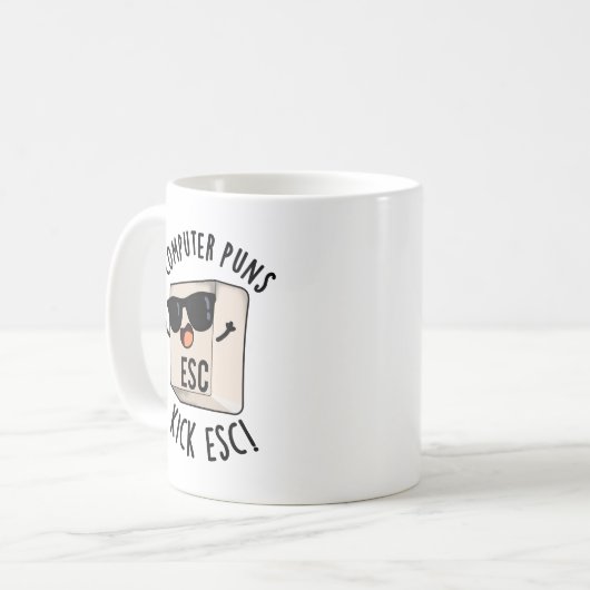 Computerpistolen Kick Esc Funny Keyboard Puff Kaffeetasse (Vorderseite Links)