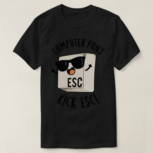 Computerpistolen Kick Esc Funny Keyboard Puffer 1 T-Shirt (Design vorne)