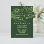 Computerplatine Bar Mitzvah Empfang Begleitkarte (Stehend Vorderseite)