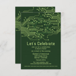 Computerplatine Bar Mitzvah Empfang Begleitkarte