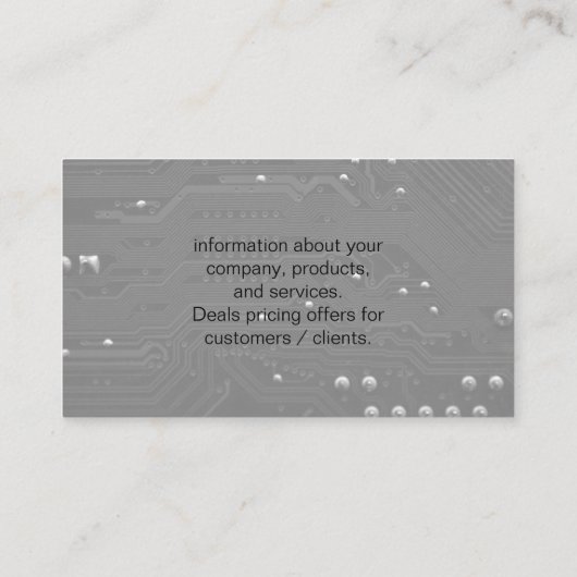 Computerplatine | Modernes Tech-Logo Visitenkarte (Rückseite)
