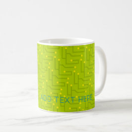 Computerplatine Tech TEXT grün blau Kaffeetasse