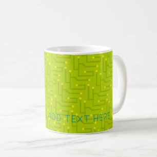 Computerplatine Tech TEXT grün blau Kaffeetasse