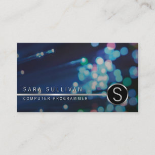 ComputerProgrammer IT Colorful FibreOptic Monogram Visitenkarte