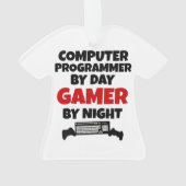 Computerprogrammierer am Tag Gamer by Night Ornament (Rückseite)
