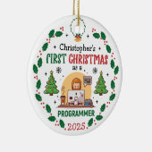 Computerprogrammierer Erste Weihnachten Personalis Keramik Ornament (Rechts)