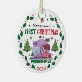 Computerprogrammierer Erster Weihnachtsbaum Indivi Keramik Ornament (Rechts)