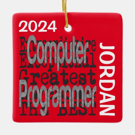 Computerprogrammierer Extraordinaire CUSTOM Keramikornament (Vorderseite)