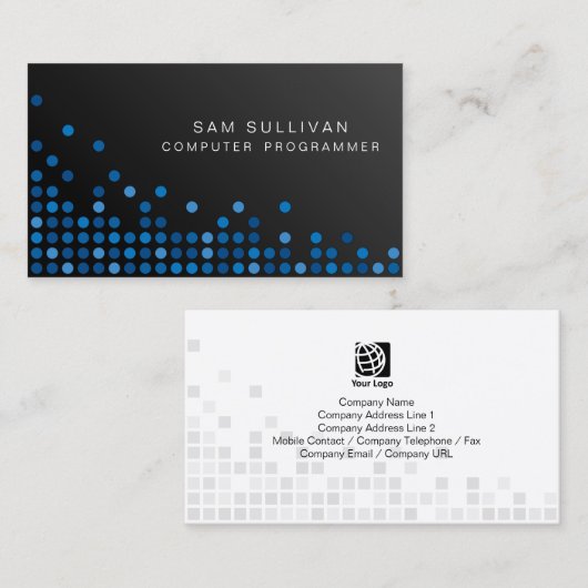 Computerprogrammierer IT befähigt Abstrakte blaue Visitenkarte (Vorne/Hinten)