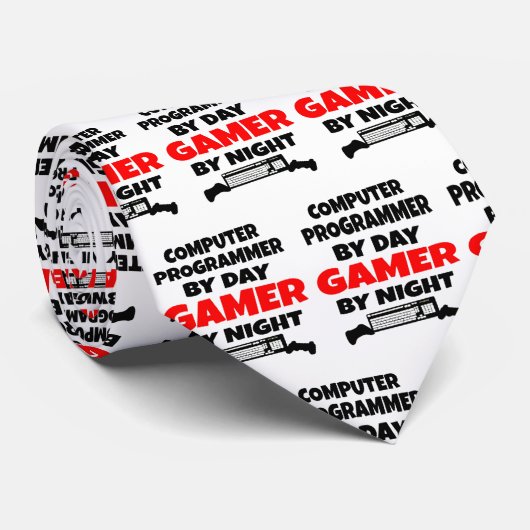 Computerprogrammierer-Lieben spielen Videospiele Krawatte (Gerollt)