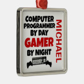 Computerprogrammierer-Lieben spielen Videospiele Ornament Aus Metall (Rechts)