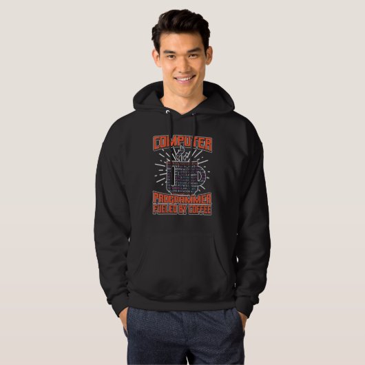 Computerprogrammierer mit Kaffee Hoodie (Vorne ganz)