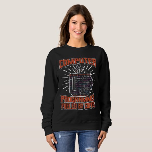 Computerprogrammierer mit Kaffee Sweatshirt (Vorne ganz)