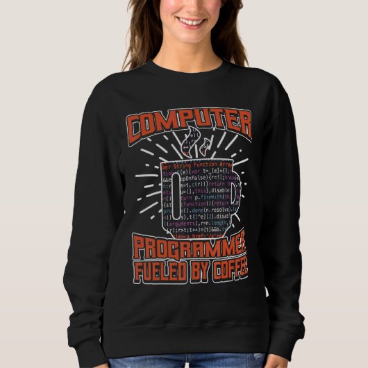 Computerprogrammierer mit Kaffee Sweatshirt (Vorderseite)