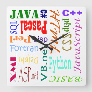 Computerprogrammierer-Uhr Quadratische Wanduhr