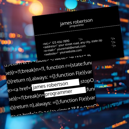 Computerprogrammierer Visitenkarte