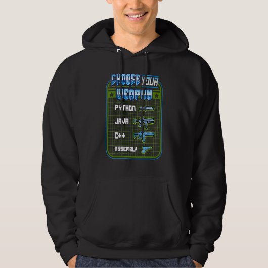 Computerprogrammierer wählen das Retro-Spiel Waffe Hoodie (Vorderseite)