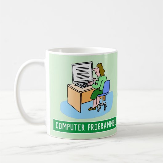 Computerprogrammiererin mit Name Kaffeetasse (Links)