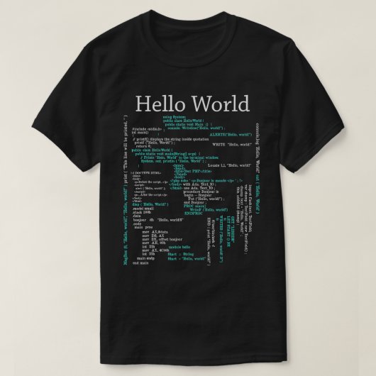 Computerprogrammiersprachen Hallo Funny Coding T-Shirt (Design vorne)