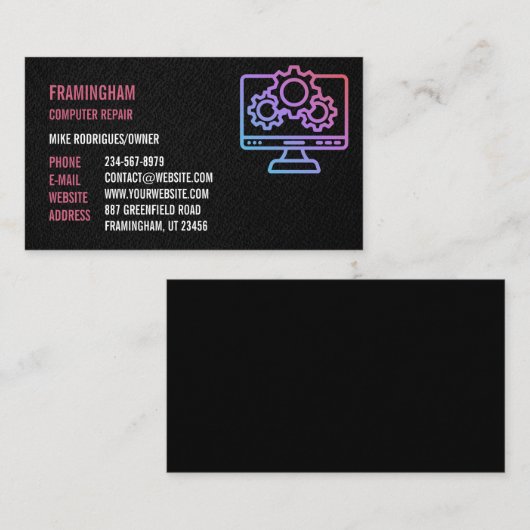 Computerreparatur - Berufliche Visitenkarte (Vorne/Hinten)