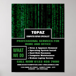 Computerreparatur für Datenbildschirme - Fachwerbu Poster