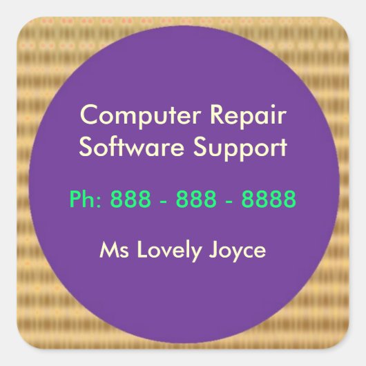 Computerreparatur in der Software-Unterstützung Quadratischer Aufkleber (Vorderseite)