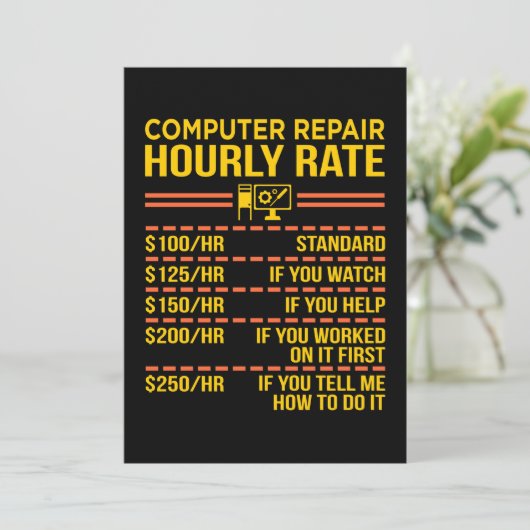 Computerreparatur IT Tech Software Programmer Geek Dankeskarte (Stehend Vorderseite)