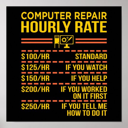 Computerreparatur IT Tech Software Programmer Geek Poster (Vorne)