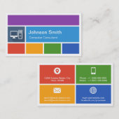 Computerreparatur - kreativer moderner Metrostil Visitenkarte (Vorne/Hinten)