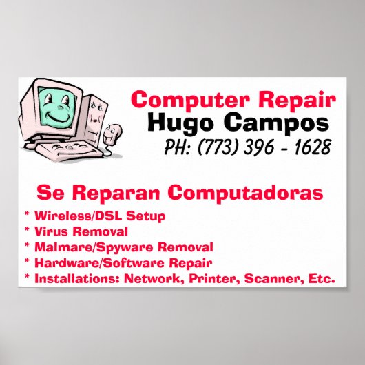 Computerreparatur Poster (Vorne)