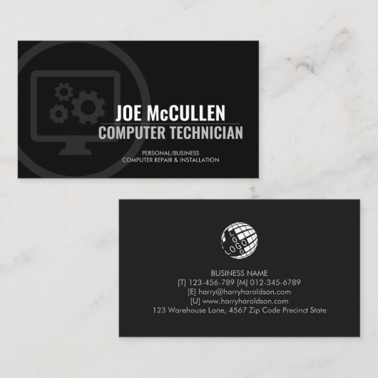 Computerreparatur Visitenkarte (Vorne/Hinten)