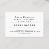 Computerreparaturen mit Foto des Inhabers Visitenkarte (Rückseite)