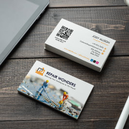 Computerreparaturgeschäft | Animation Simple White Visitenkarte