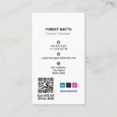 Computerreparaturgeschäft | Modern White Potrait Visitenkarte (Vorderseite)