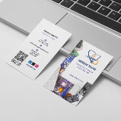 Computerreparaturgeschäft | Modern White Potrait Visitenkarte