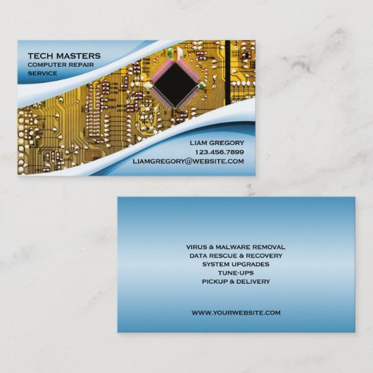 Computerreparaturkarte Visitenkarte (Vorne/Hinten)