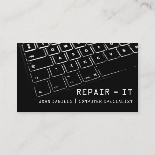 Computerreparaturtechniker Mac Laptop-Service Visitenkarte (Vorderseite)
