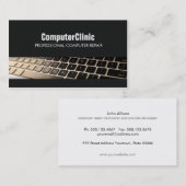 Computerreparaturtechniker Tastatur, schwarzer PC Visitenkarte (Vorne/Hinten)