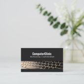Computerreparaturtechniker Tastatur, schwarzer PC Visitenkarte (Stehend Vorderseite)