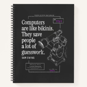 Computers Bikinis Lustige Tech Zitat Patentzeichnu Notizblock